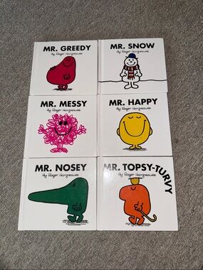 Classic Mr. Men Board Book Set - Pink, White, Yellow, Green, Orange